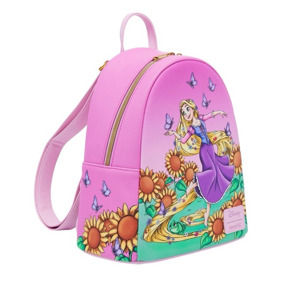 NEW Loungefly Disney Tangled Movie Rapunzel Sunflower Field Mini Backpack - Picture 2 of 6